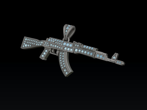 Wisiorek Gn Ak 74 z klejnotami Model do druku 3D Model do druku 3D