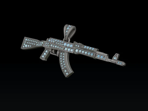 Stylized Gan v3 Pendant With Gems 3D print model 3D Print Model