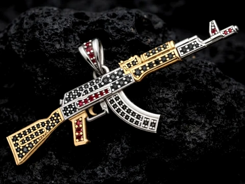 Stylized Gan v3 Pendant With Gems 3D print model 3D Print Model