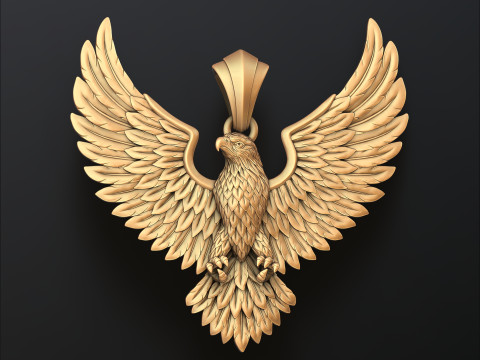 Model cetak 3D 3d v4 Liontin Elang Model Cetak 3D