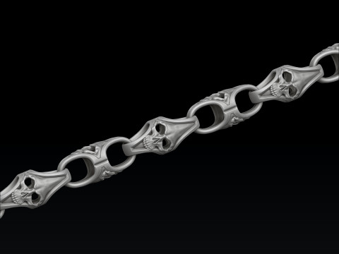 スカル チェーン ペンダント セット コレクション 3Dプリントモデル