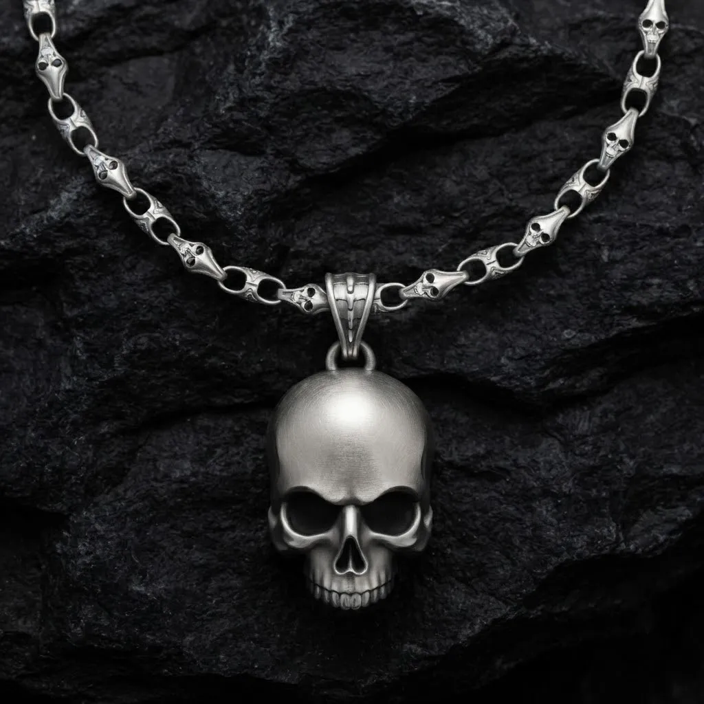 Skull Chain Pendant Set Collection 3D Print Model .c4d .max .obj .3ds .fbx .stl .blend 