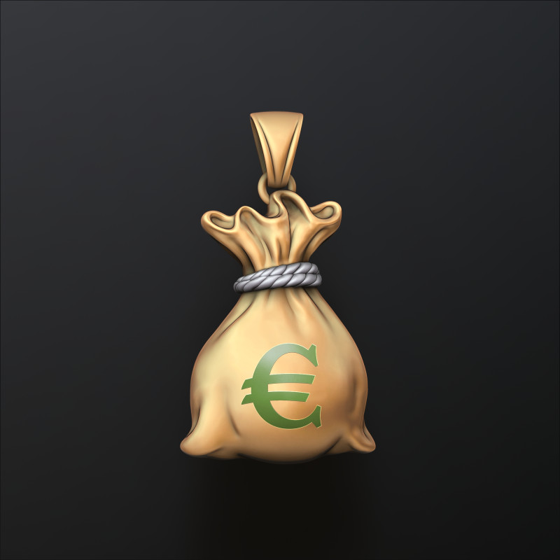 Pingente de bolsa de dinheiro v2 Modelo de impressão 3D Modelo de Impressão 3D .c4d .max .obj .3ds .fbx .stl .blend