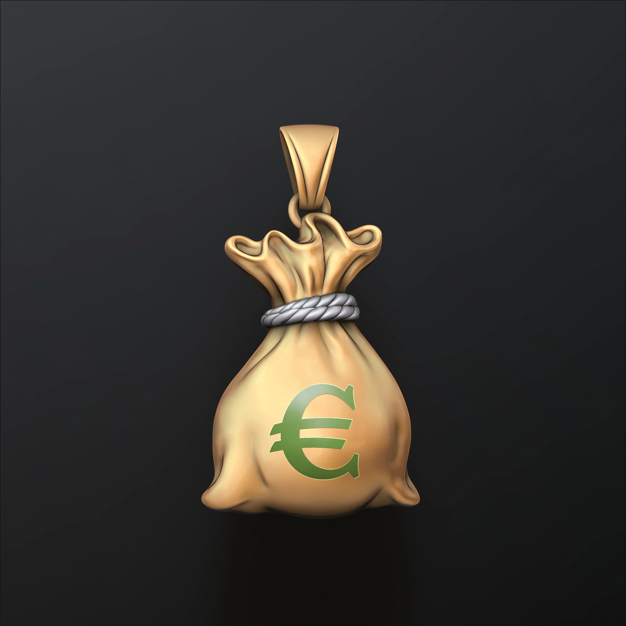 Money Bag Pendant v2 3D print model 3D Print Model .c4d .max .obj .3ds .fbx .stl .blend 