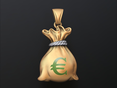 मनी बैग पेंडेंट v2 3डी प्रिंट मॉडल 3D प्रिंट मॉडल