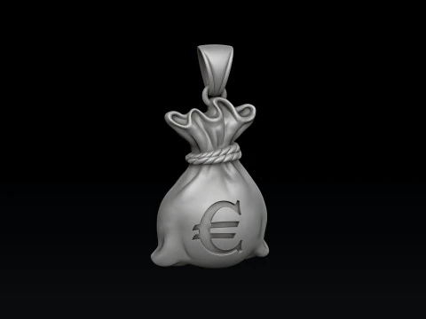 Money Bag Pendant v2 3D print model 3D Print Model