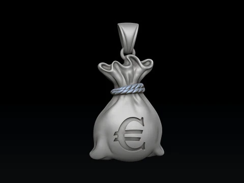 Money Bag Pendant v2 3D print model 3D Print Model