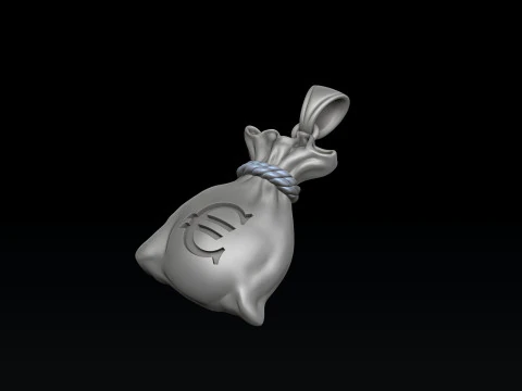 Money Bag Pendant v2 3D print model 3D Print Model