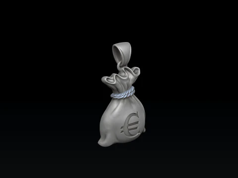 Money Bag Pendant v2 3D print model 3D Print Model