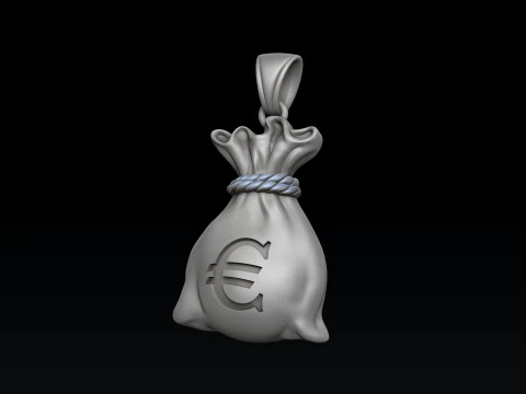 Money Bag Pendant v2 3D print model 3D Print Model