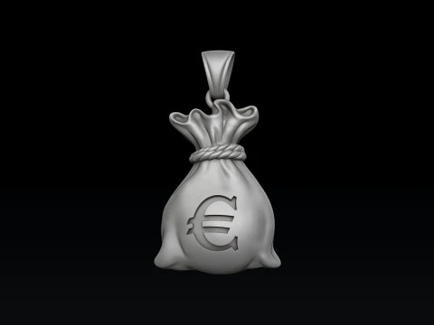 Money Bag Pendant v2 3D print model 3D Print Model