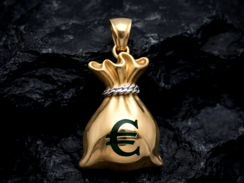 Money Bag Pendant v2 3D print model 3D Print Model
