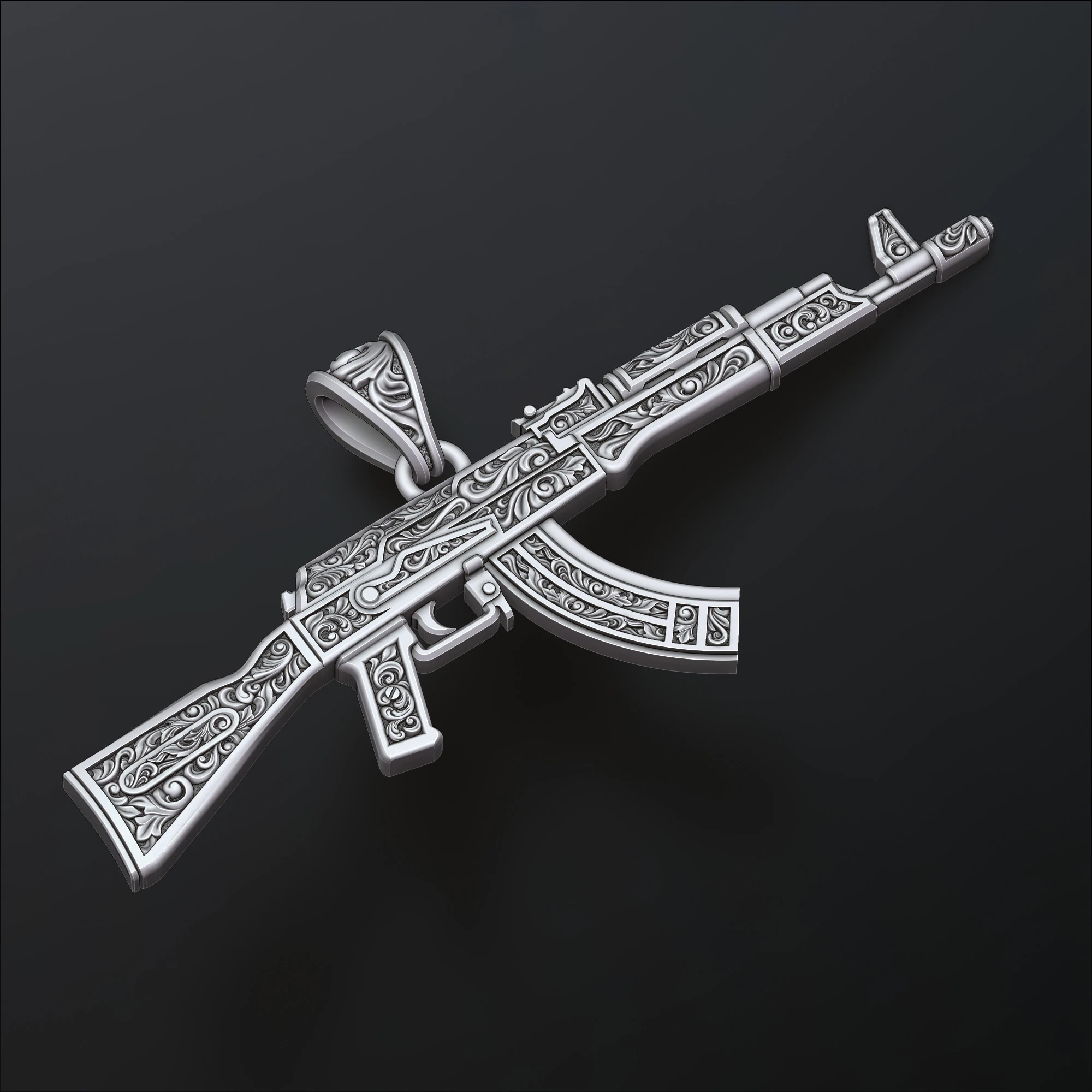 Pendente stilizzato Gan v3 con ornamenti Modello di stampa 3D Modello di stampa 3D .c4d .max .obj .3ds .fbx .stl .blend