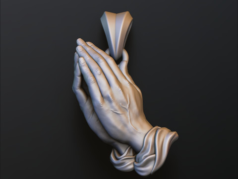 Colgante de manos orando v2 Modelo de impresi&oacute;n 3D Modelo de impresión 3D