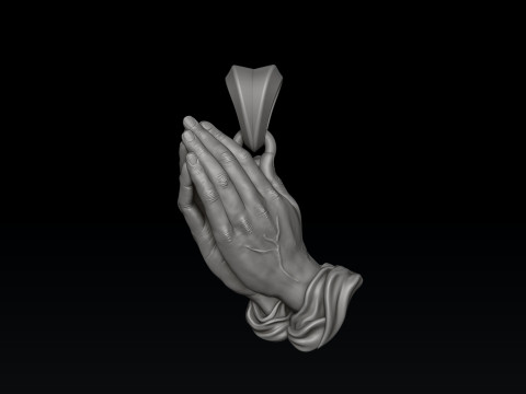 Pingente de m&atilde;os em ora&ccedil;&atilde;o v2 Modelo de impress&atilde;o 3D Modelo de Impressão 3D