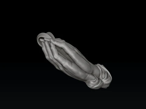 Praying Hands Pendant v2 3D print model 3D Print Model