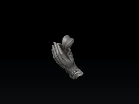 Praying Hands Pendant v2 3D print model 3D Print Model