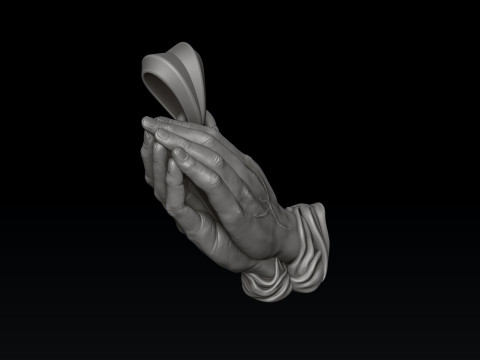 Pingente de m&atilde;os em ora&ccedil;&atilde;o v2 Modelo de impress&atilde;o 3D Modelo de Impressão 3D