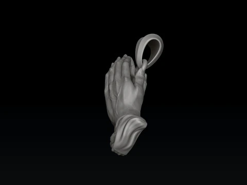 Praying Hands Pendant v2 3D print model 3D Print Model
