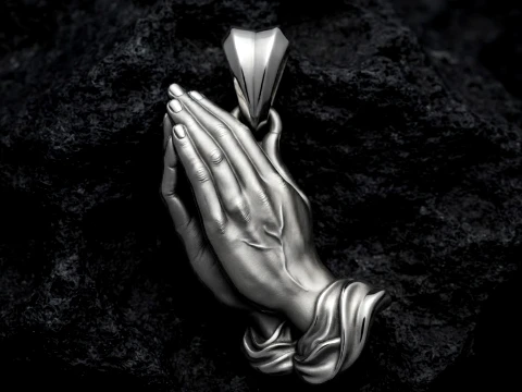 Praying Hands Pendant v2 3D print model 3D Print Model