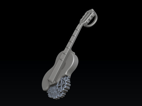 Modello di stampa 3D con pendente per chitarra con ingranaggi Modello di stampa 3D