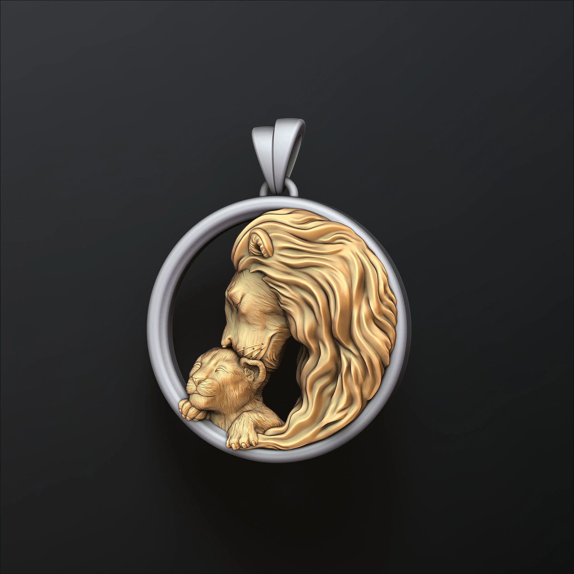 ライオンとカブのペンダント 3D プリントモデル 3Dプリントモデル .c4d .max .obj .3ds .fbx .stl .blend