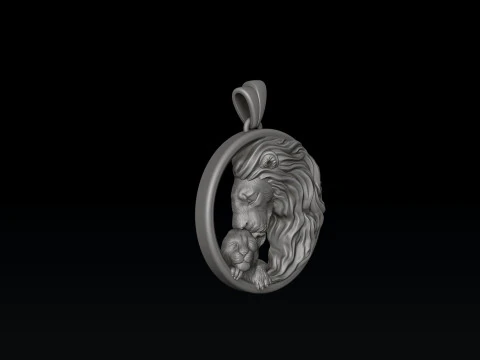 ライオンとカブのペンダント 3D プリントモデル 3Dプリントモデル