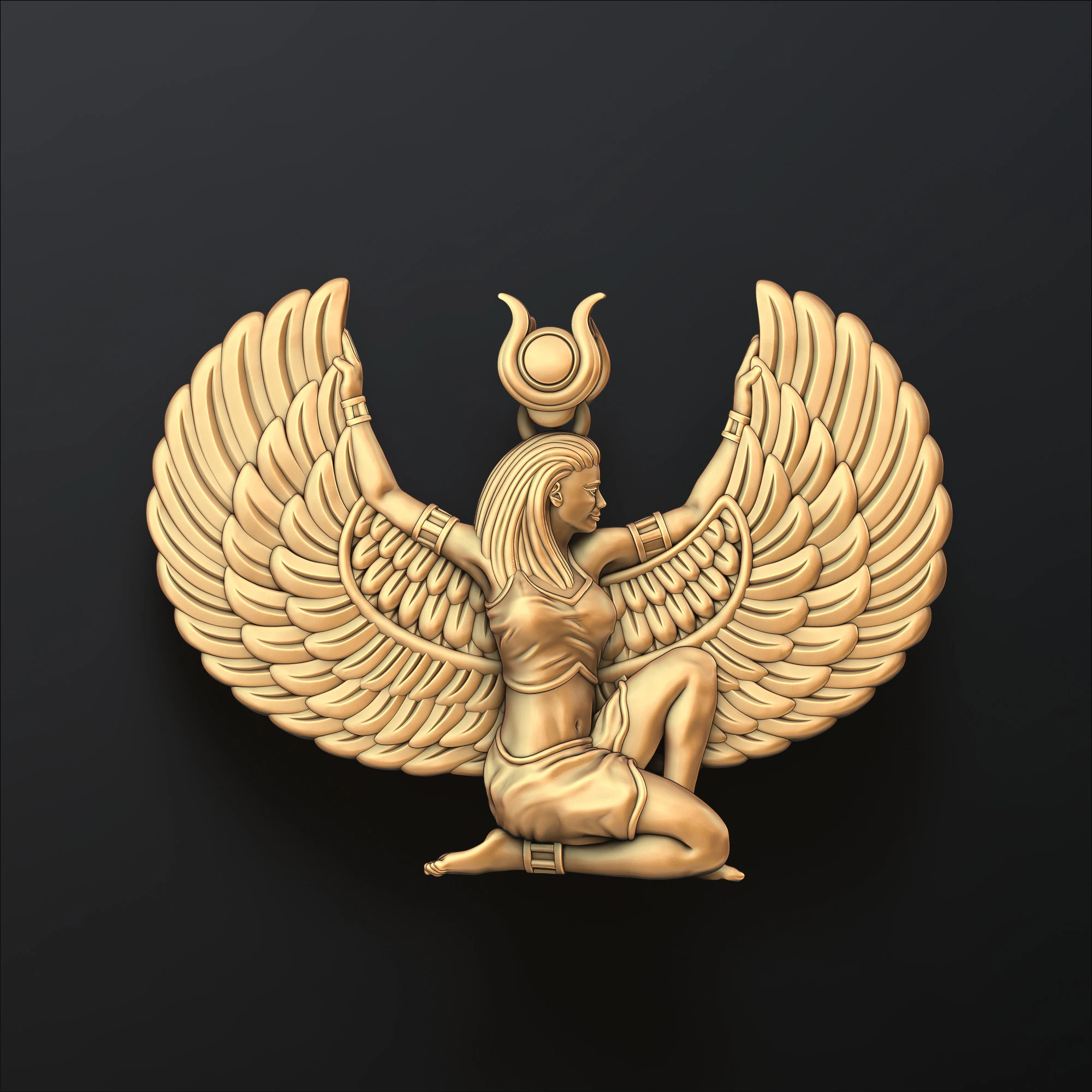 Isis Egyptian Goddess Pendant v8 3D print model 3D Print Model .c4d .max .obj .3ds .fbx .stl .blend 