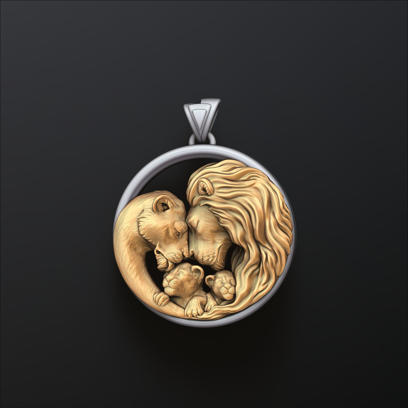 Ciondolo della famiglia Lions v2 Modello di stampa 3D Modello di stampa 3D Modello di stampa 3D .c4d .max .obj .3ds .fbx .stl .blend