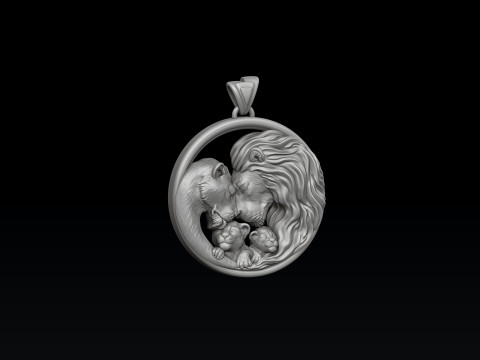Ciondolo della famiglia Lions v2 Modello di stampa 3D Modello di stampa 3D Modello di stampa 3D