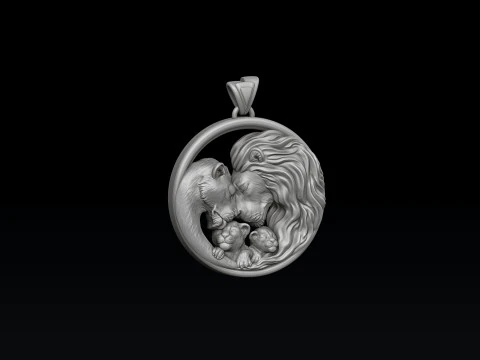 Ciondolo della famiglia Lions v2 Modello di stampa 3D Modello di stampa 3D Modello di stampa 3D