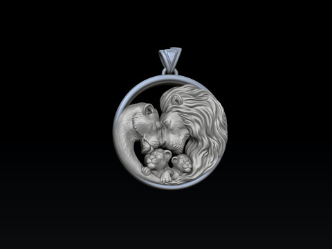 Ciondolo della famiglia Lions v2 Modello di stampa 3D Modello di stampa 3D Modello di stampa 3D