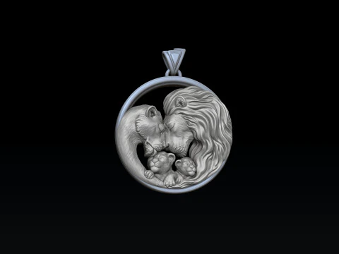 Ciondolo della famiglia Lions v2 Modello di stampa 3D Modello di stampa 3D Modello di stampa 3D