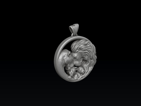 Ciondolo della famiglia Lions v2 Modello di stampa 3D Modello di stampa 3D Modello di stampa 3D