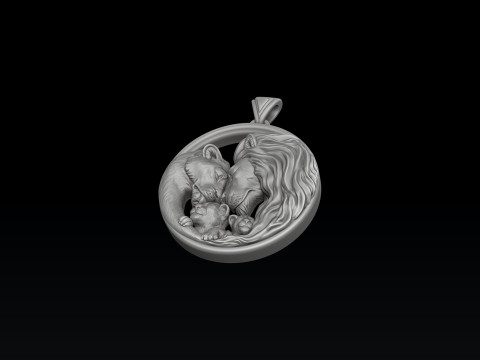 Ciondolo della famiglia Lions v2 Modello di stampa 3D Modello di stampa 3D Modello di stampa 3D