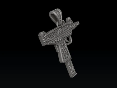 Pingente estilizado Gan v5 com gemas Modelo de impress&atilde;o 3D Modelo de Impressão 3D