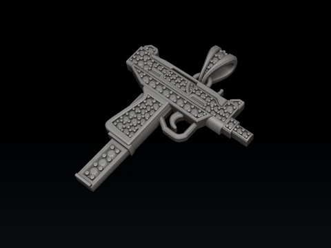 Pingente estilizado Gan v5 com gemas Modelo de impress&atilde;o 3D Modelo de Impressão 3D