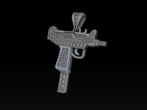 Pingente estilizado Gan v5 com gemas Modelo de impress&atilde;o 3D Modelo de Impressão 3D