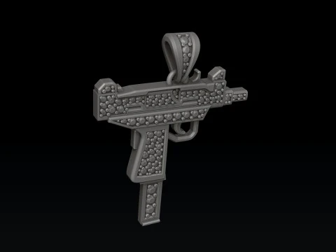 Pingente estilizado Gan v5 com gemas Modelo de impress&atilde;o 3D Modelo de Impressão 3D