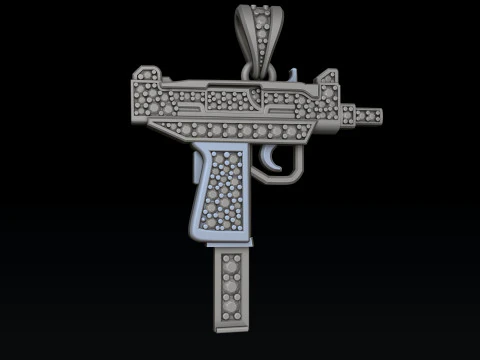 Pingente estilizado Gan v5 com gemas Modelo de impress&atilde;o 3D Modelo de Impressão 3D