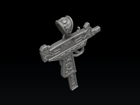 Stylized Gan v5 Pendant with Ornaments 3D print model 3D Print Model