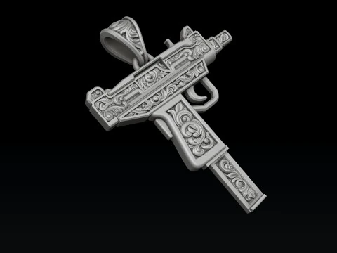 Stylized Gan v5 Pendant with Ornaments 3D print model 3D Print Model
