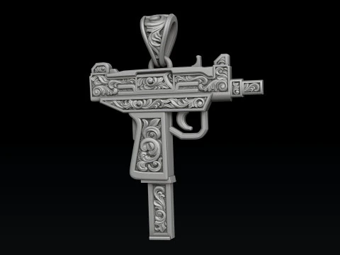 Stylized Gan v5 Pendant with Ornaments 3D print model 3D Print Model