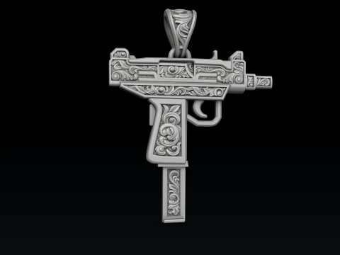 Stylized Gan v5 Pendant with Ornaments 3D print model 3D Print Model