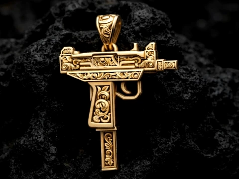 Stylized Gan v5 Pendant with Ornaments 3D print model 3D Print Model
