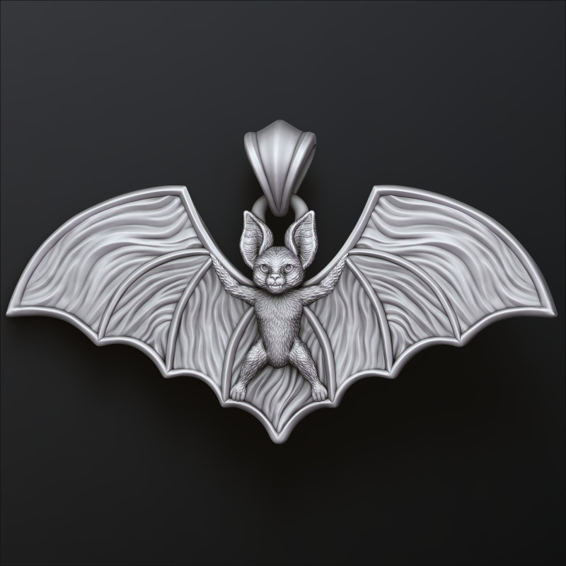 Bat Pendant v2 3D print model 3D Print Model .c4d .max .obj .3ds .fbx .stl .blend