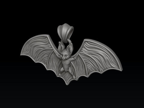 Bat Pendant v2 3D print model 3D Print Model