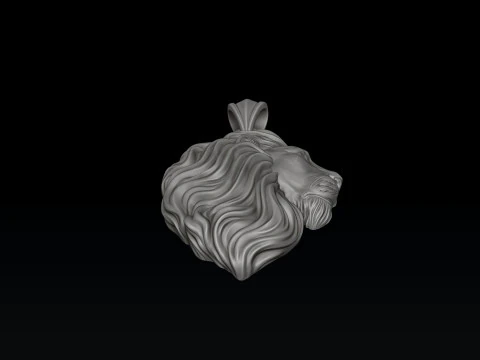 Lion Head Pendant in Side Profile 3D print model 3D Print Model