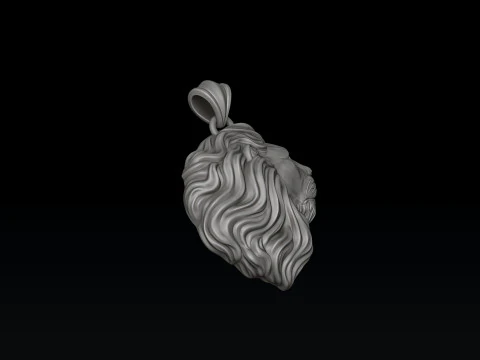 Lion Head Pendant in Side Profile 3D print model 3D Print Model