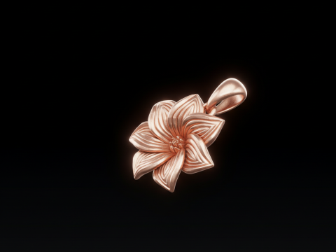Design de pingente de flor de joias florais elegantes Modelo de impress&atilde;o 3D gr&aacute;tis Modelo de Impressão 3D